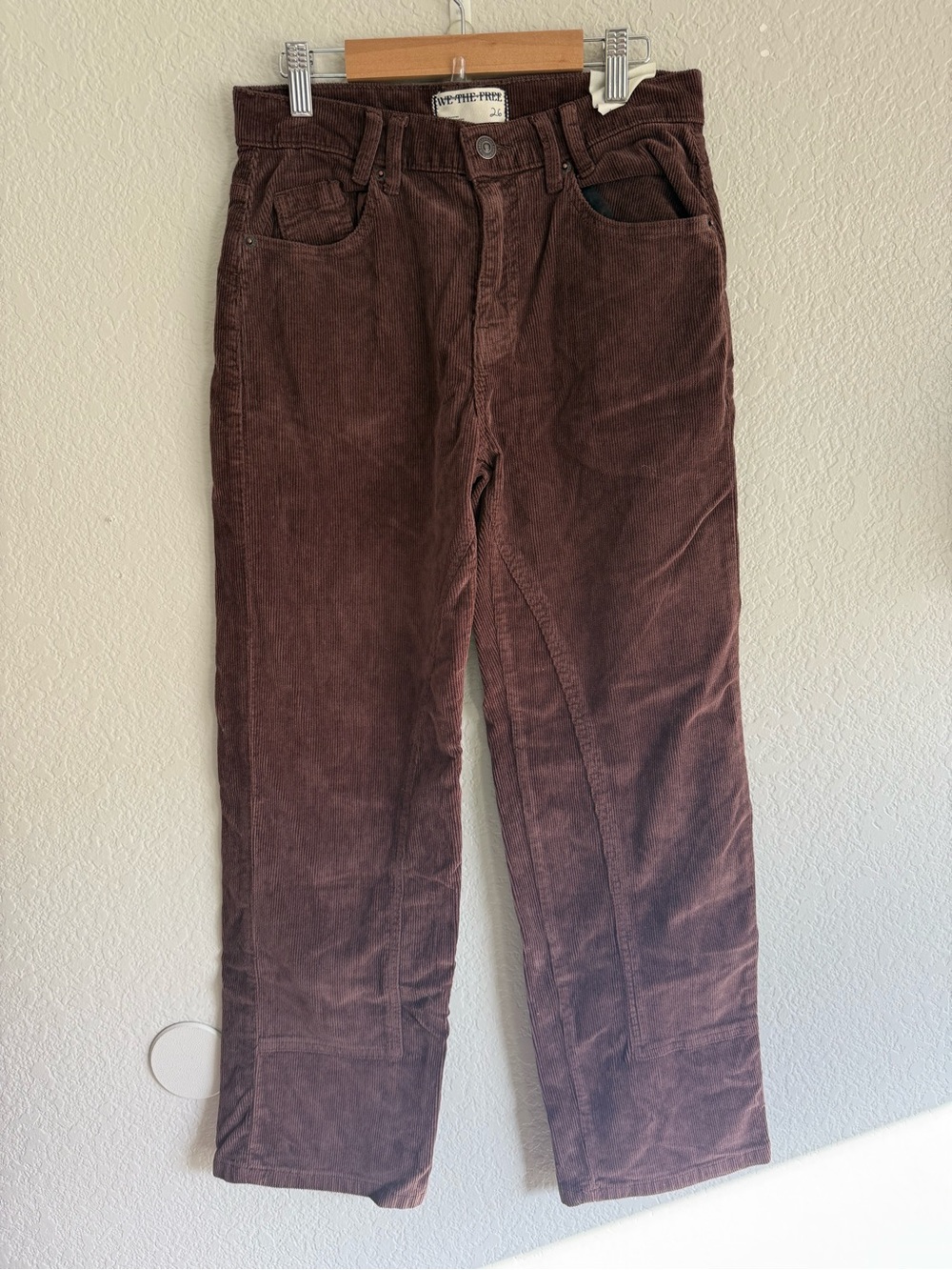 Free People x We The Free Risk Taker Cord Straight Leg in Chocolate Truffle - Picture 4 of 10